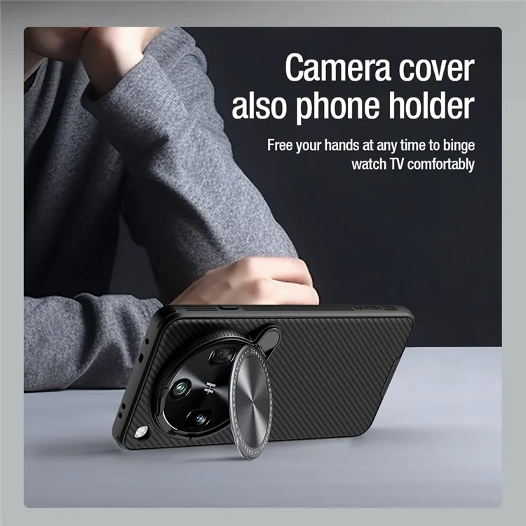 NILLKIN Camshield Prop Magnetic Series for Oppo Find X8 Ultra 5G Case Compatible with MagSafe PC + TPU Phone Cover with Camera Cover - Black