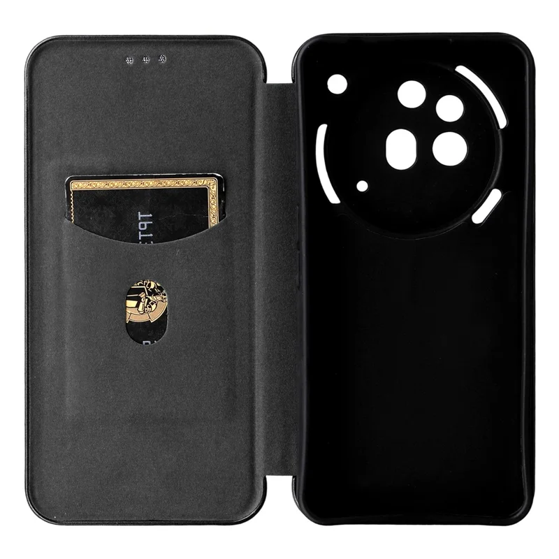 For Nothing Phone (3a) Pro Case Carbon Fiber Texture Drop-Proof PU Leather Phone Cover - Black