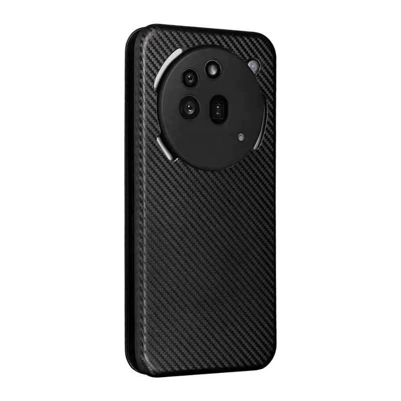 For Nothing Phone (3a) Pro Case Carbon Fiber Texture Drop-Proof PU Leather Phone Cover - Black