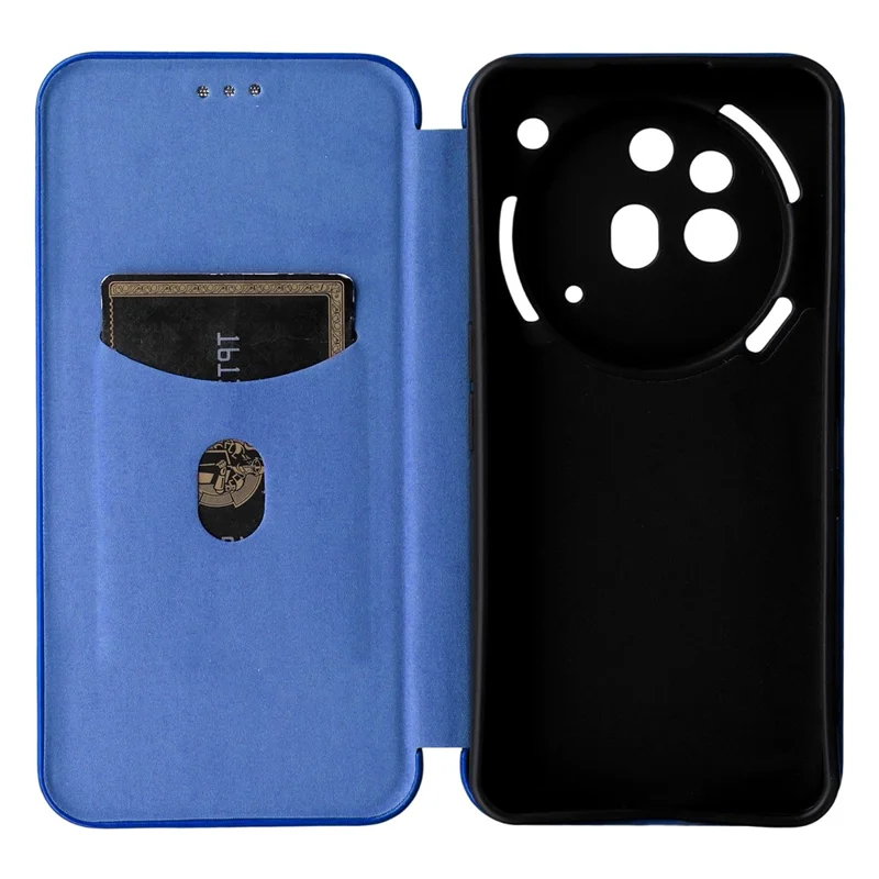 جراب لهاتف Nothing Phone (3a) Pro بملمس ألياف الكربون مقاوم للصدمات من جلد PU - أزرق