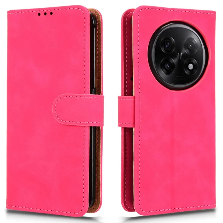 For Oppo Find N5 5G Leather Case Skin Feel Anti Drop Wallet Flip Phone Cover - Rose