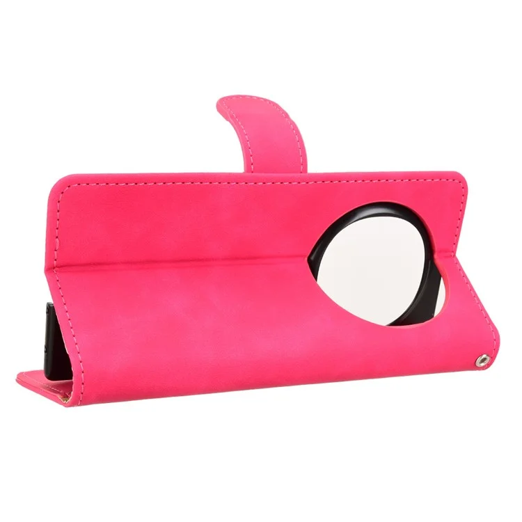 For Oppo Find N5 5G Leather Case Skin Feel Anti Drop Wallet Flip Phone Cover - Rose