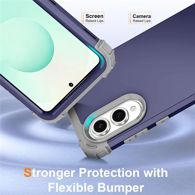 L-Style For Samsung Galaxy S25 Edge Case Shockproof PC + TPU Phone Back Cover - Navy Blue