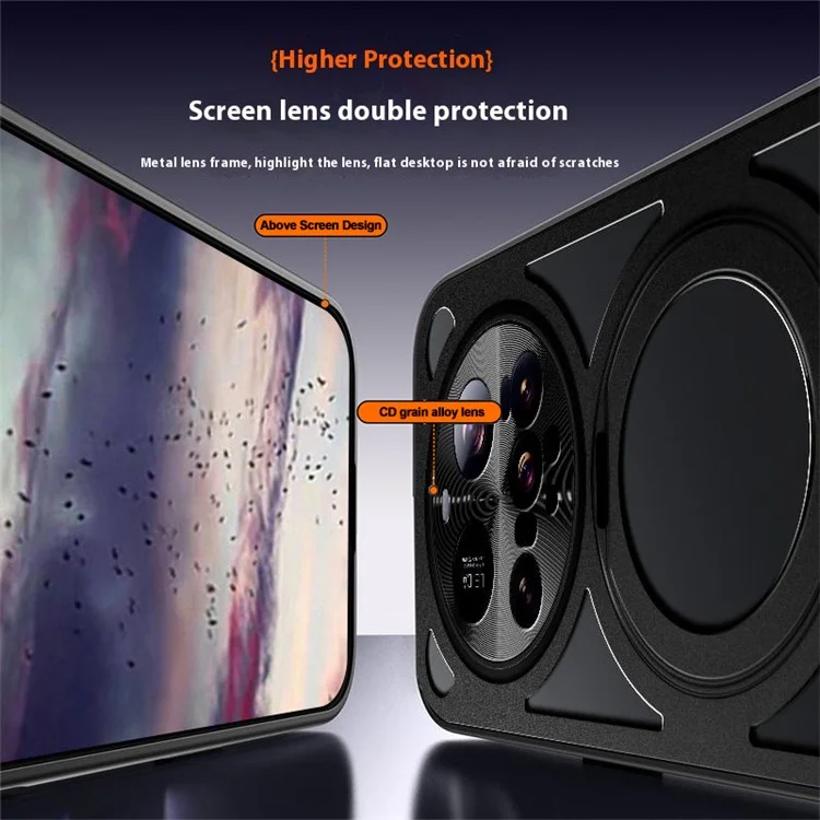 Чехол для Xiaomi 15 Ultra с магнитной подставкой, полый, с теплоотводом, из силикона + ПК + металлического бампера - Черный