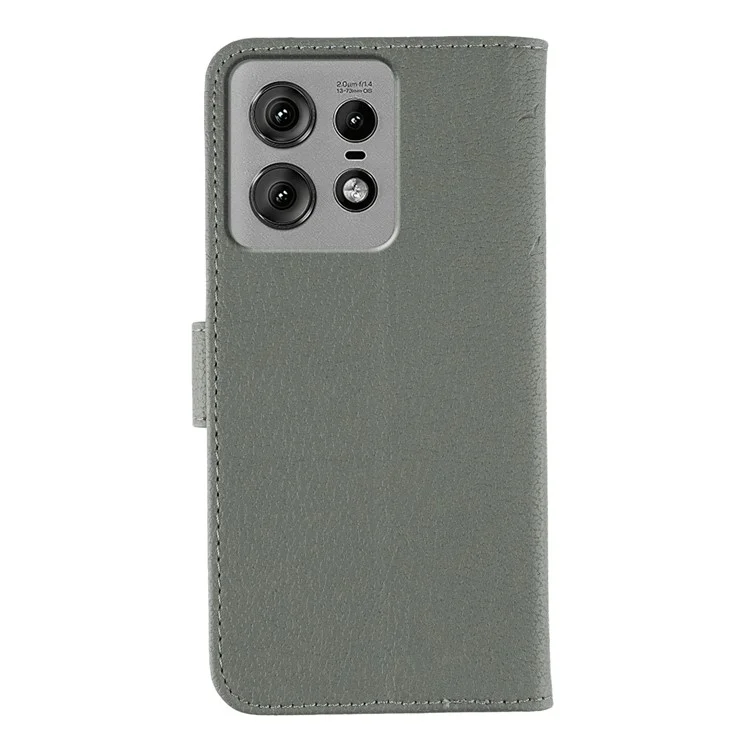Für Motorola Edge 50 Pro 5G Hülle Federprägung PU-Leder Brieftasche Handyhülle - Grau
