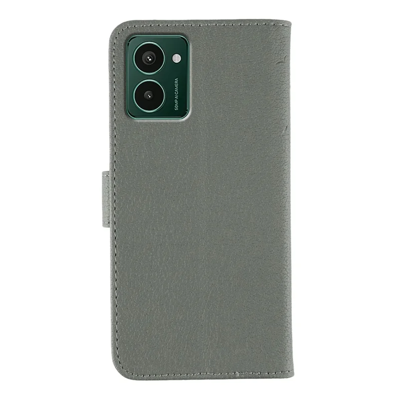 For HMD Pulse Pro Case Feather Imprint PU Leather Wallet Phone Cover - Grey