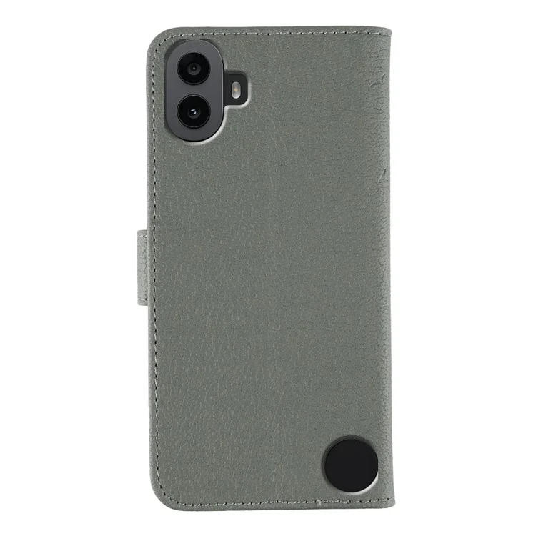 For Nothing CMF Phone 1 Case Feather Imprint PU Leather Wallet Phone Cover - Grey
