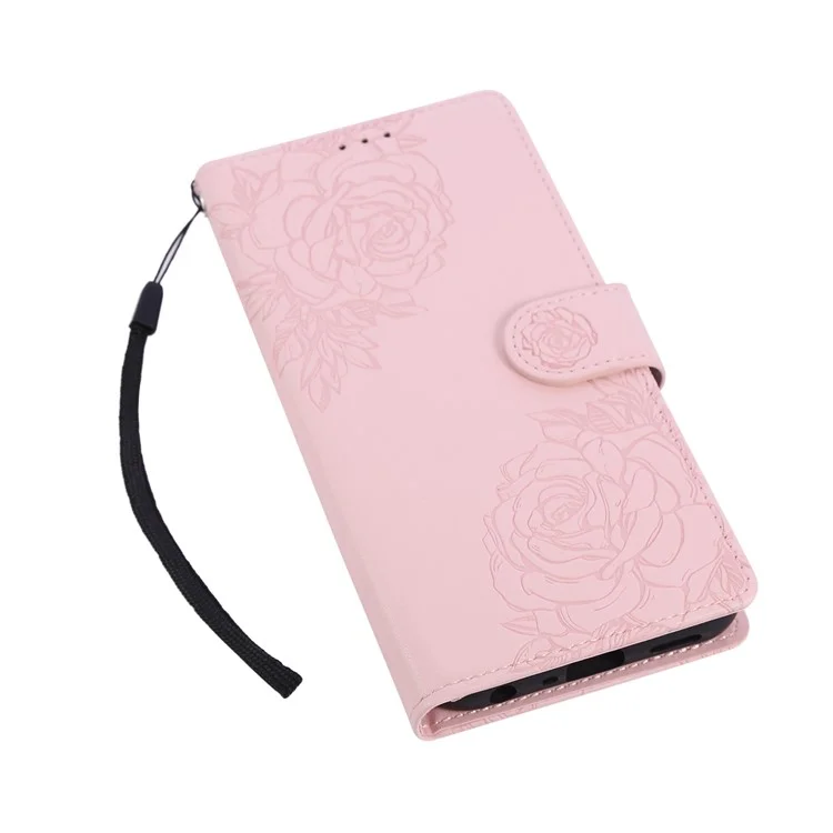 Чехол для Oppo Reno10 5G (Global) / Reno10 Pro 5G (Global) с розовым цветком из искусственной кожи-кошелька с 3 отделениями для карт - Розовое золото