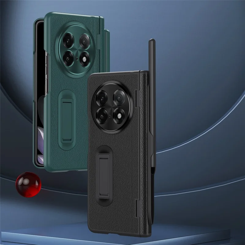 For Oppo Find N5 5G Case Kickstand PC  + PU Leather Folding Phone Cover with Screen Protector and Stylus - Sapphire