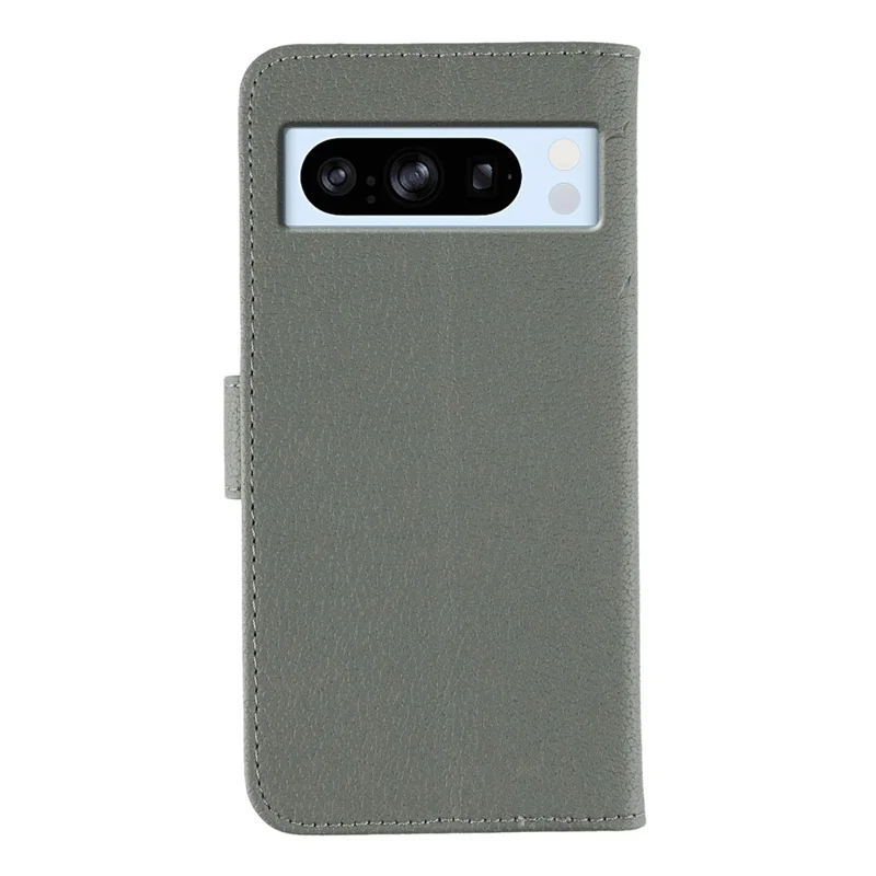 For Google Pixel 8 Pro Case Feather Imprint PU Leather Wallet Phone Cover - Grey