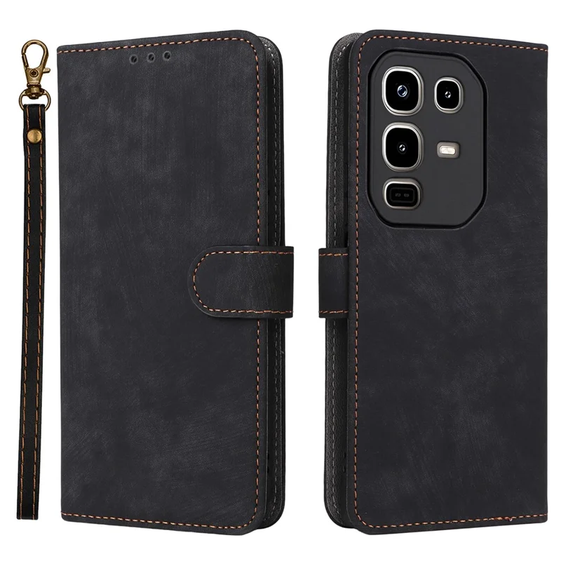 For Infinix Note 50 4G X6858  /  Note 50 Pro 4G X6855 Case Wallet RFID Blocking PU Leather Cover Stand with Strap - Black