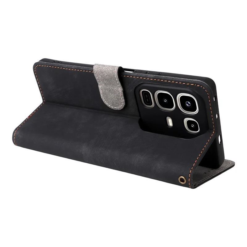 For Infinix Note 50 4G X6858  /  Note 50 Pro 4G X6855 Case Wallet RFID Blocking PU Leather Cover Stand with Strap - Black