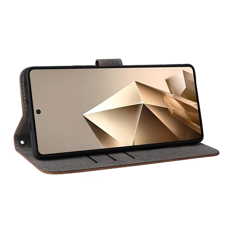 For Infinix Note 50 4G X6858  /  Note 50 Pro 4G X6855 Case Wallet RFID Blocking PU Leather Cover Stand with Strap - Brown