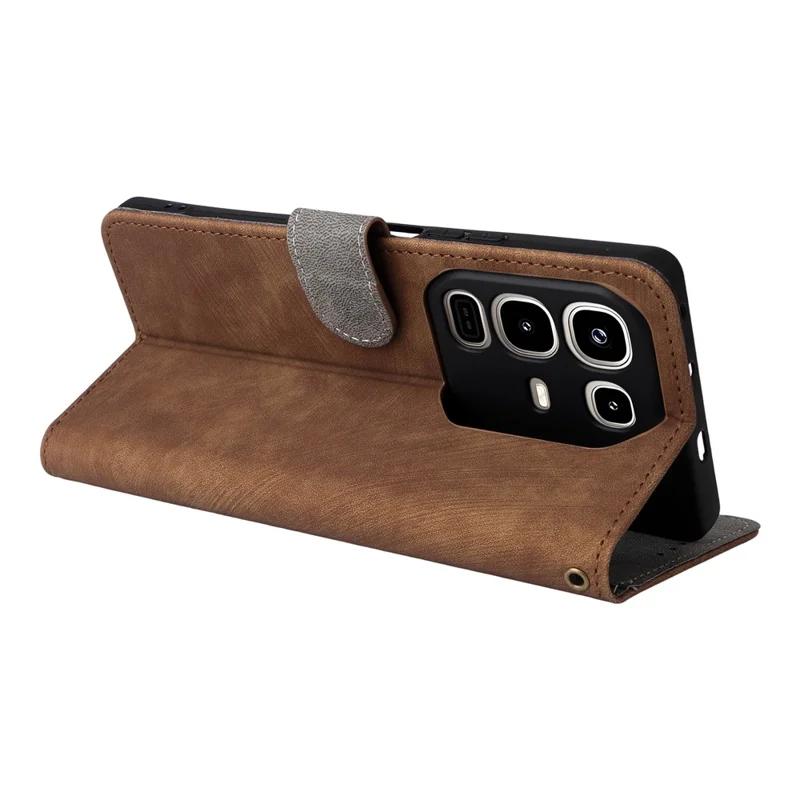 For Infinix Note 50 4G X6858  /  Note 50 Pro 4G X6855 Case Wallet RFID Blocking PU Leather Cover Stand with Strap - Brown