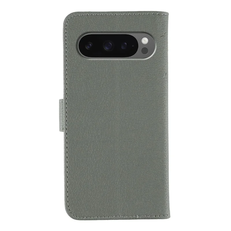 Cover a portafoglio in pelle PU con impronta di piuma per Google Pixel 10 Pro XL / 9 Pro XL - Grigio