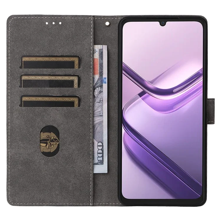 For Doogee Note 58 Pro  /  Note 58 Case Wallet RFID Blocking PU Leather Cover Stand with Strap - Purple
