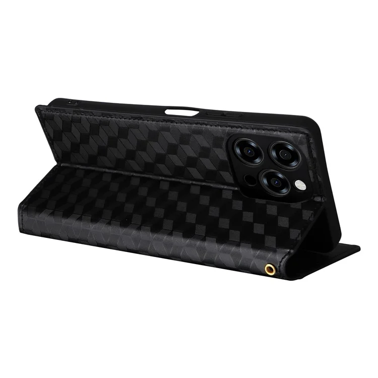 Para Doogee Note 58 Pro / Note 58 Capa Carteira em Couro com Padrão de Losango - Preto