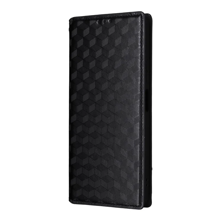 Para Doogee Note 58 Pro / Note 58 Capa Carteira em Couro com Padrão de Losango - Preto