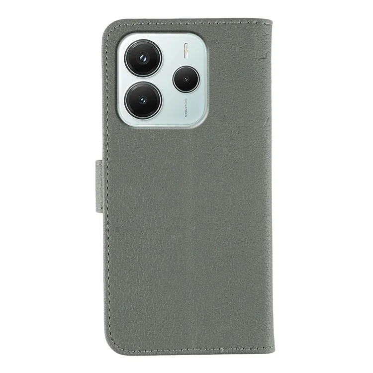 Für Xiaomi Redmi Note 14 5G / Poco M7 Pro 5G Hülle Federprägung PU-Leder Brieftasche Handyhülle - Grau