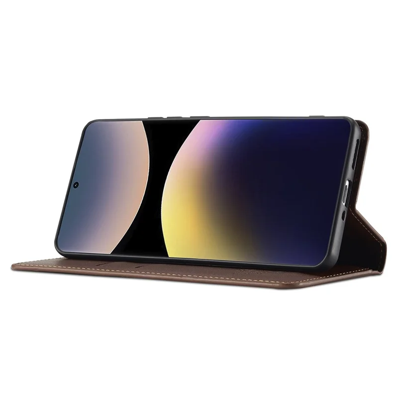 LC.IMEEKE L1 Serie für Xiaomi Redmi Note 14 Pro 4G Hülle PU-Leder Brieftasche Ständer Schutzhülle - Braun