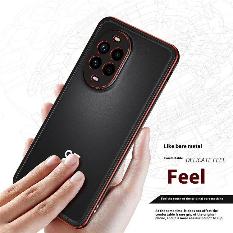 Бампер-чехол для Huawei nova 13 Pro 5G с металлической рамкой и защитой камеры - Черный / Красный