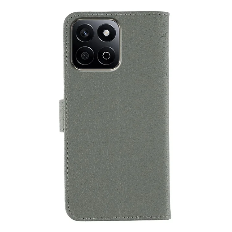 Phone Case For Honor X7c 4G / 200 Smart 5G / Play 60 Plus 5G / Play 9T Feather Imprint PU Leather Wallet Cover - Grey