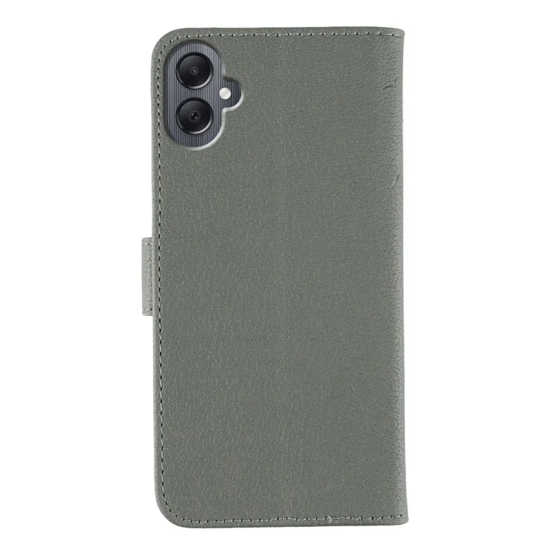 Custodia per Samsung Galaxy A06 4G con Impronta di Piuma in Pelle PU Portafoglio - Grigio