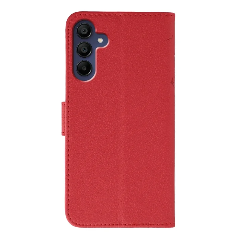 For Samsung Galaxy A35 5G Case Feather Imprint PU Leather Wallet Phone Cover - Red
