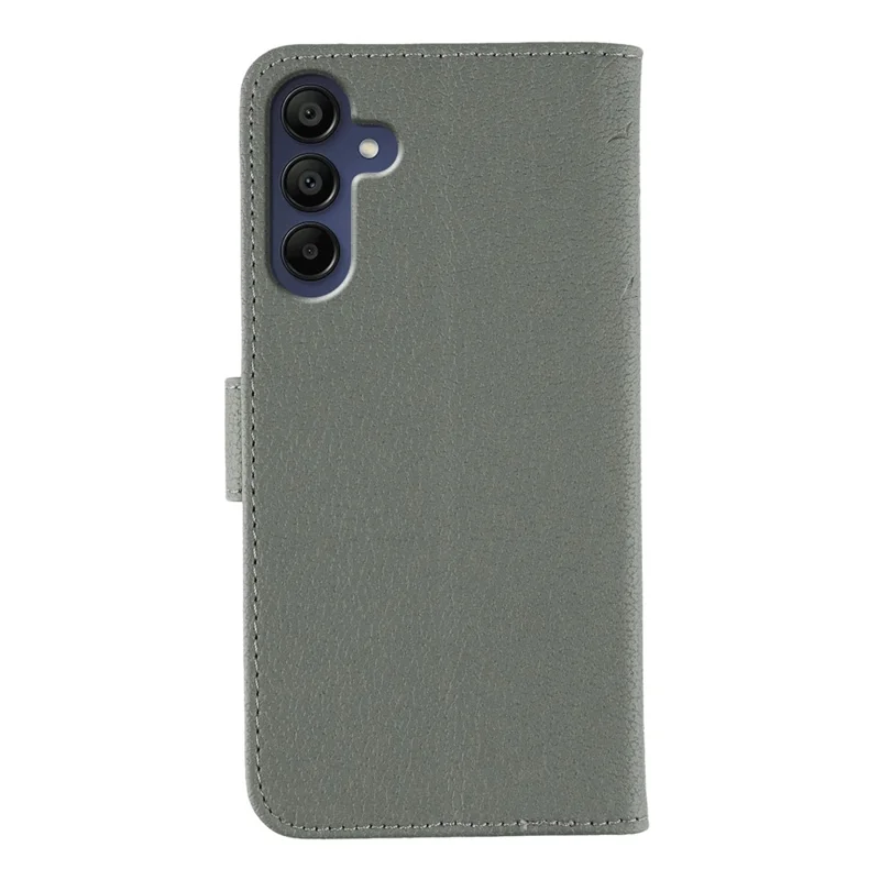 For Samsung Galaxy A35 5G Case Feather Imprint PU Leather Wallet Phone Cover - Grey