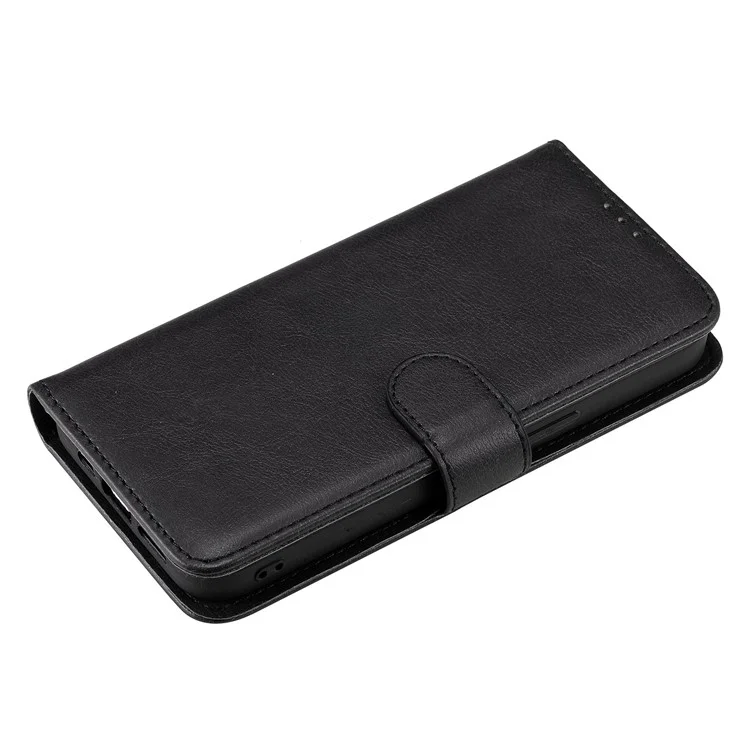 For iPhone 14 Pro Max Case 2 in 1 Detachable Magnetic Leather Wallet Mobile Cover with Strap - Black