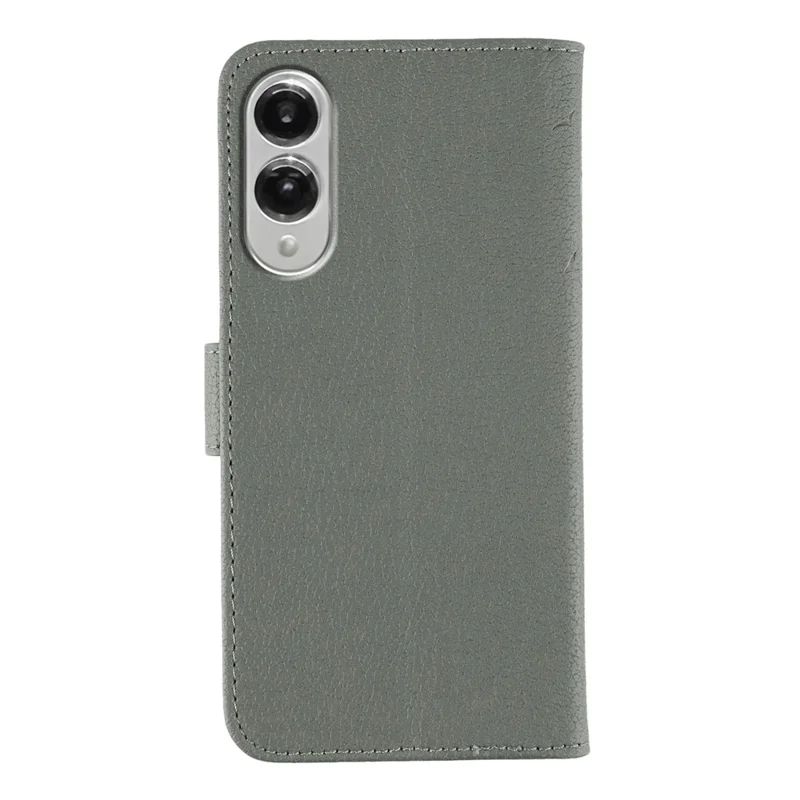 For Samsung Galaxy S25 Edge Case Feather Imprint PU Leather Wallet Phone Cover - Grey