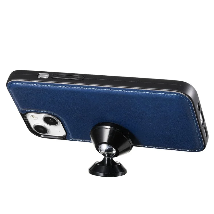 Für iPhone 14 KT Leather Series-3 Solid Color Abnehmbare 2-in-1 PU Leder Hülle Stand Geldbörse Magnetverschluss Handyhülle mit Riemen - Blau