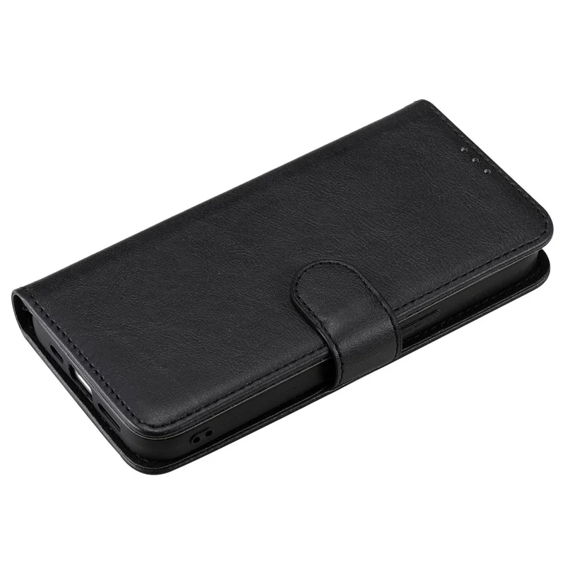 For iPhone 14 Case 2 in 1 Detachable Magnetic Leather Wallet Mobile Cover with Strap - Black