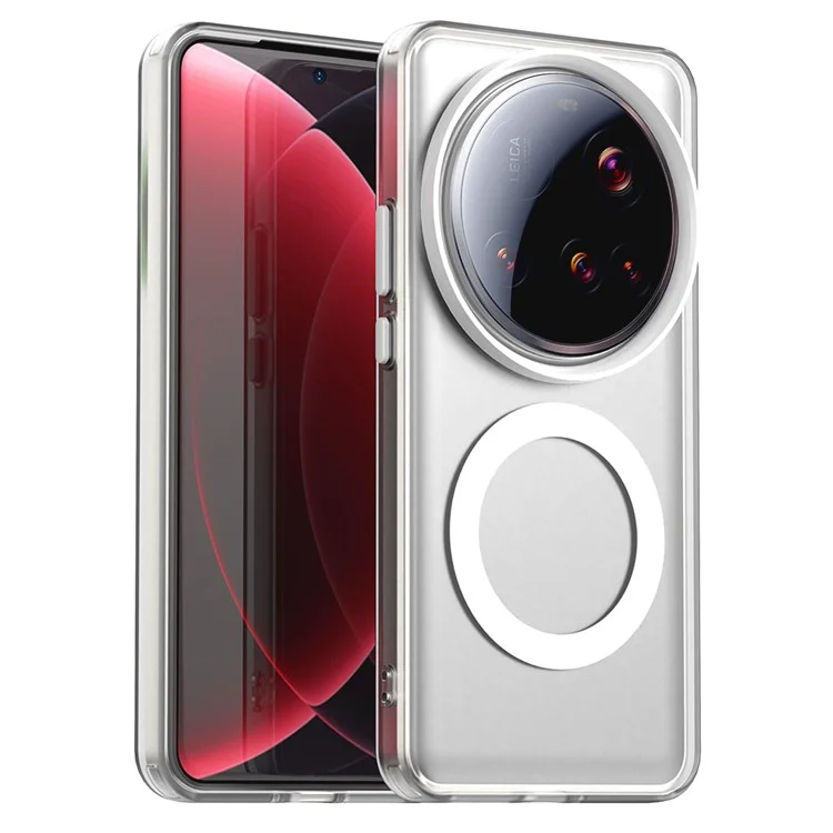 For Xiaomi 15 Ultra Case Magnetic Case Skin Touch Matte Anti Drop TPU + PC Phone Back Cover - White