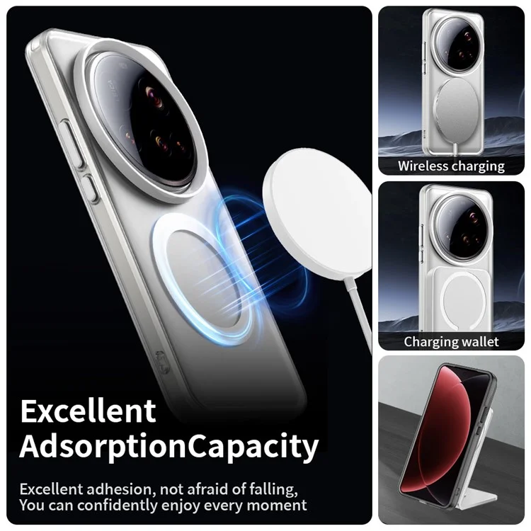 For Xiaomi 15 Ultra Case Magnetic Case Skin Touch Matte Anti Drop TPU + PC Phone Back Cover - White