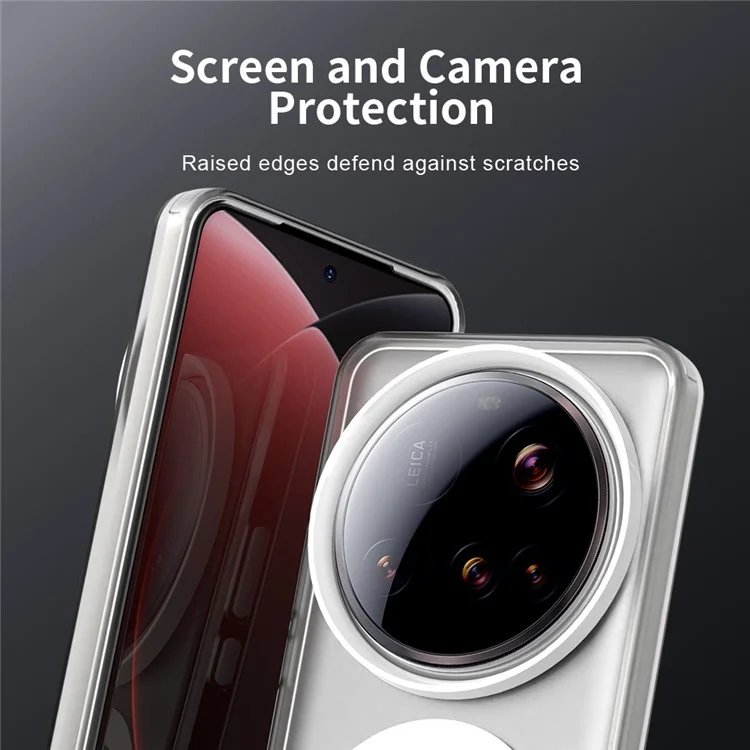 For Xiaomi 15 Ultra Case Magnetic Case Skin Touch Matte Anti Drop TPU + PC Phone Back Cover - White