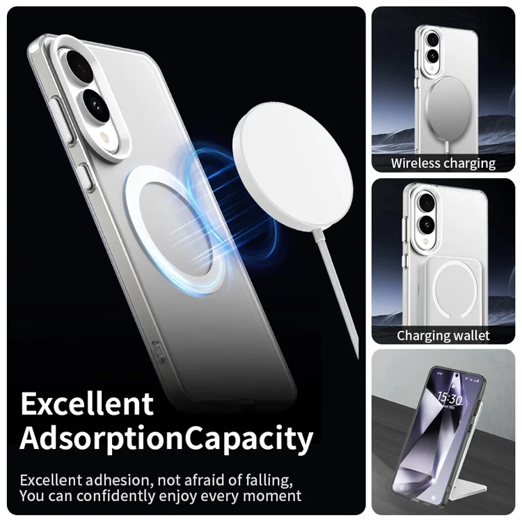 Чехол для Samsung Galaxy S25 Edge с магнитной крышкой, матовой текстурой, противоударный, из ТПУ и поликарбоната - Белый