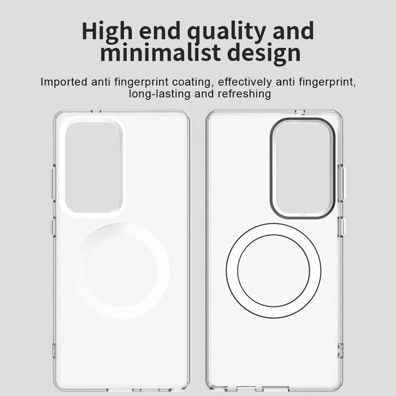 For Samsung Galaxy S23 Ultra Case Magnetic Case Skin Touch Matte Anti Drop TPU + PC Phone Back Cover - White