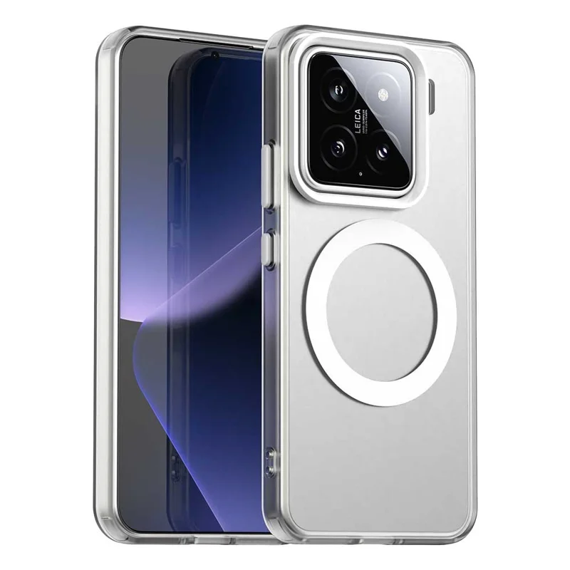 Für Xiaomi 15 Hülle Magnetische Hülle Soft-Touch Matte Stoßfeste TPU + PC Handyrückseite - Weiß