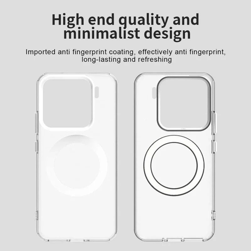 For Xiaomi 15 Pro Case Magnetic Case Skin Touch Matte Anti Drop TPU + PC Phone Back Cover - White