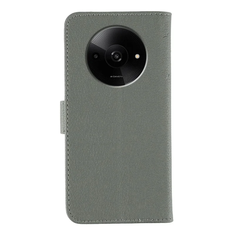 Für Xiaomi Poco C61 4G / Redmi A3 4G Hülle Federprägung PU-Leder Wallet Handyhülle - Grau