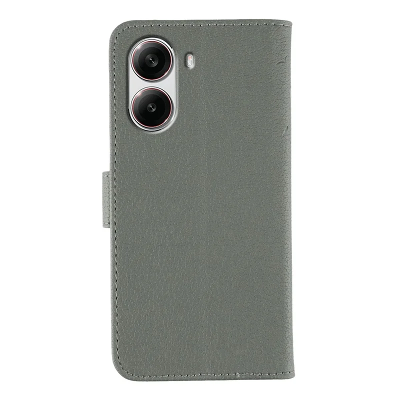 Voor Xiaomi Poco X7 Pro 5G Hoesje Veer Afdruk PU Leren Portemonnee Hoes - Grijs