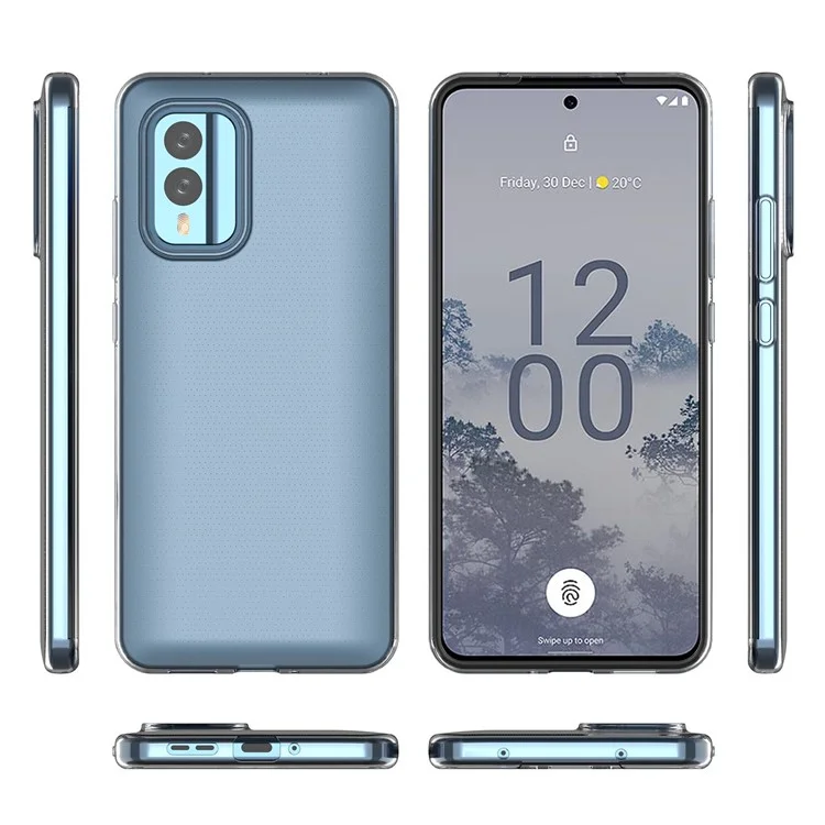 For Nokia X30 5G Clear Flexible TPU Mobile Phone Cover Anti-Yellowing Dustproof Ultra-Thin Cell Phone Case