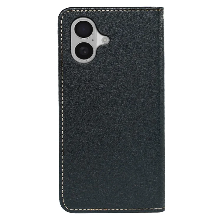 For iPhone 16 Case Wallet RFID Blocking Leather Phone Cover Strong Magnetic Closure - Black