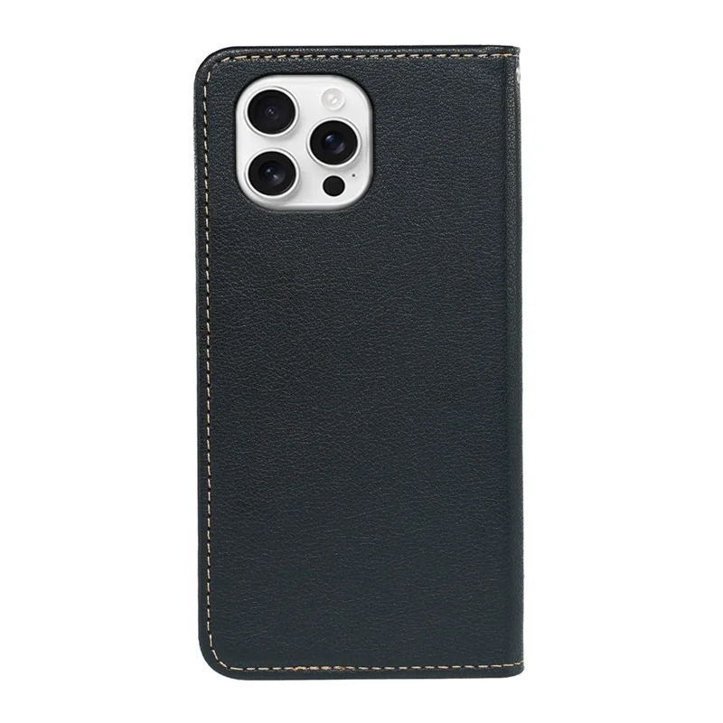 For iPhone 16 Pro Case Wallet RFID Blocking Leather Phone Cover Strong Magnetic Closure - Black