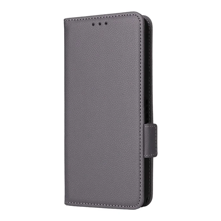 Für Blackview Oscal Tiger 13 Hülle mit Handschlaufe Litschi-Textur PU-Leder Wallet Handyhülle - Grau
