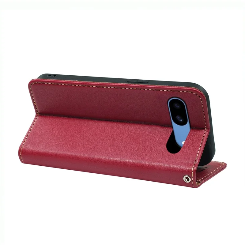 For Google Pixel 8a Case Wallet RFID Blocking Leather Phone Cover Strong Magnetic Closure - Red
