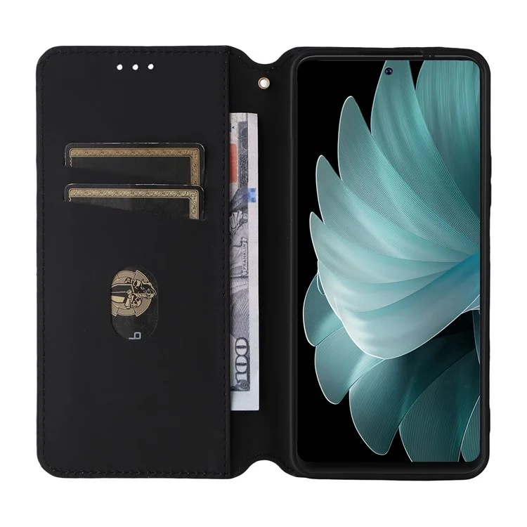 For Blackview Oscal Tiger 13 Case Wallet Rhombus Imprinted Leather Phone Cover - Silver