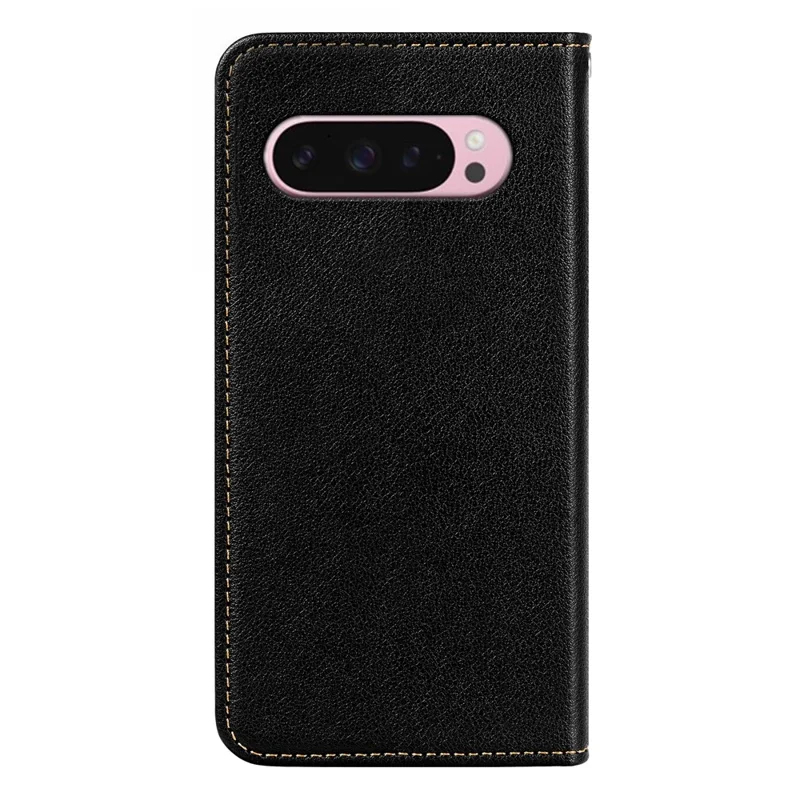 For Google Pixel 9 Pro XL Case Wallet RFID Blocking Leather Phone Cover Strong Magnetic Closure - Black