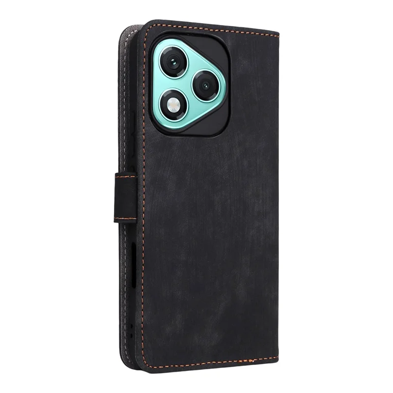 For Honor 400 Lite 5G Etui, Wallet, RFID-blokerende PU-læderdæksel med stander og stropløsning - Sort